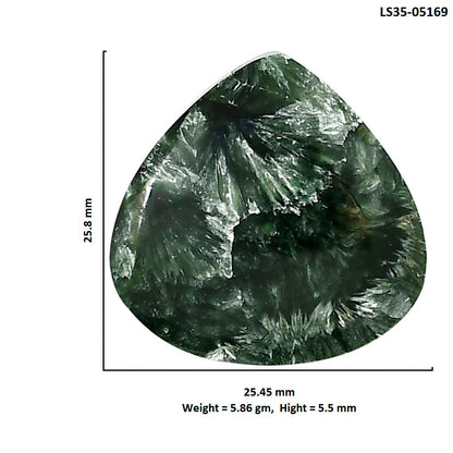 Russian Seraphinite 25.45x25.8x5.5 mm Heart Shape Polished Gemstone LS35-05169