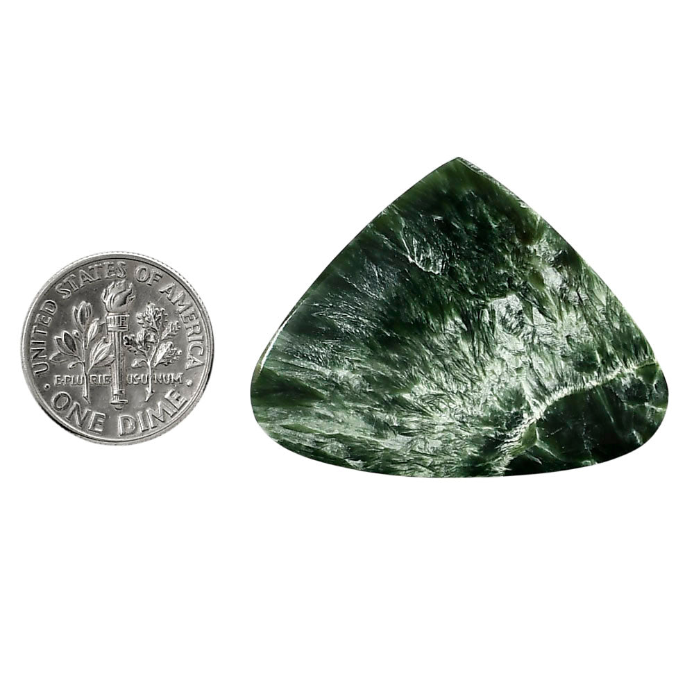 Russian Seraphinite 29.4x38.3x5 mm Heart Shape Polished Gemstone LS35-05172