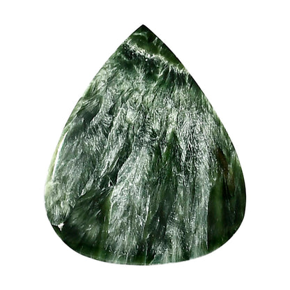 Russian Seraphinite 28.2x33.6x5.2 mm Pear Shape Polished Gemstone LS35-05175