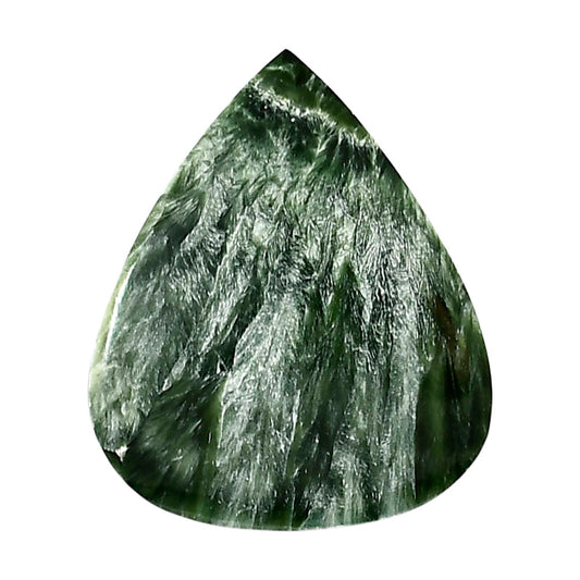Russian Seraphinite 28.2x33.6x5.2 mm Pear Shape Polished Gemstone LS35-05175