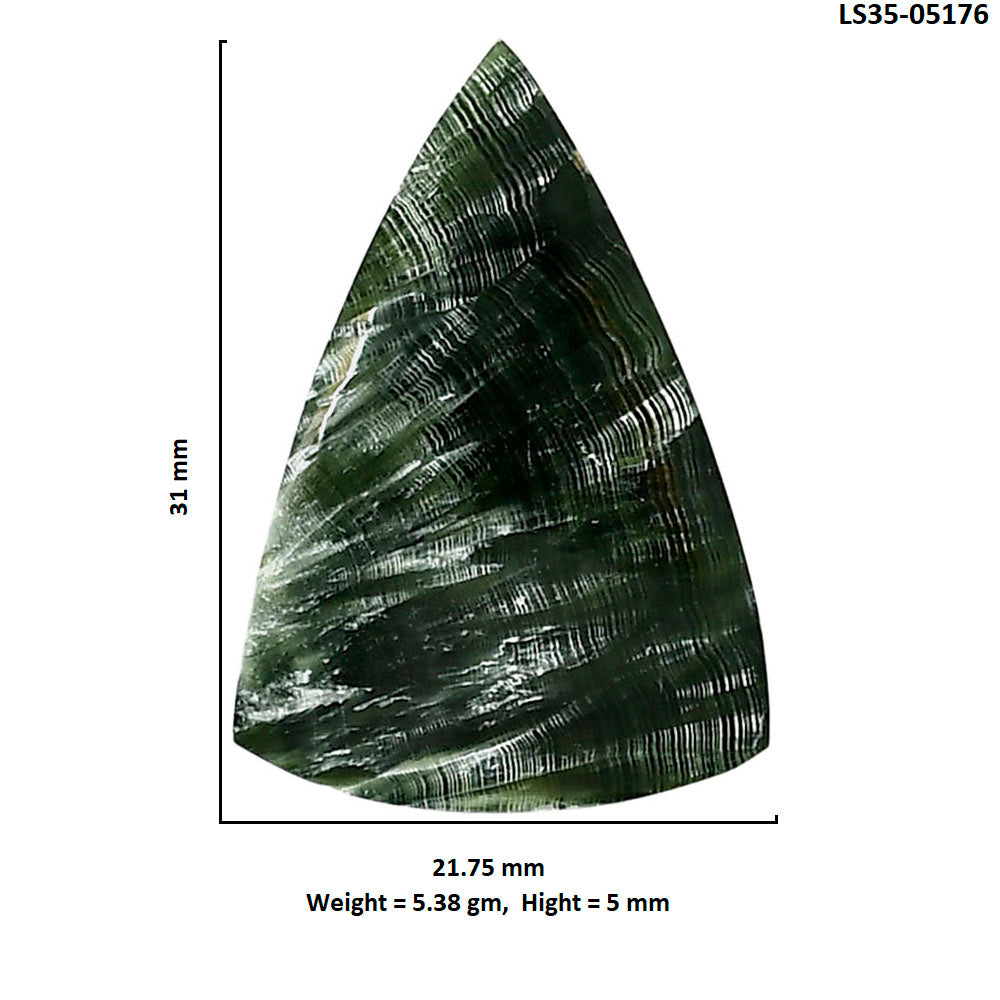 Russian Seraphinite 21.75x31x5 mm Fancy Shape Polished Gemstone LS35-05176