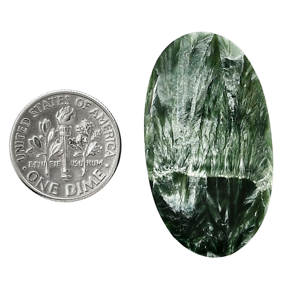 Russian Seraphinite 20.2x35.65x5.5 mm Oval Shape Polished Gemstone LS35-05177