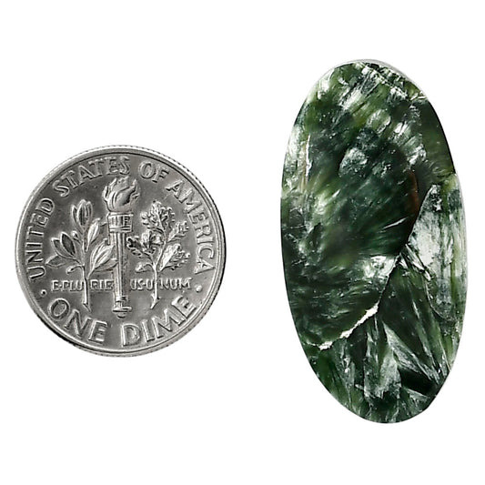 Russian Seraphinite 15.7x30.7x5 mm Oval Shape Polished Gemstone LS35-05179