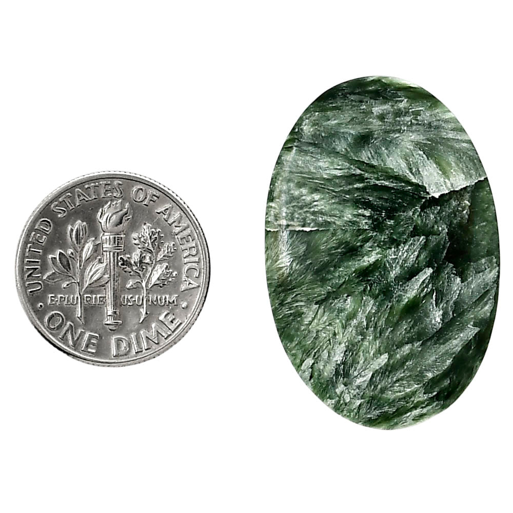 Russian Seraphinite 21.5x32.25x5 mm Oval Shape Polished Gemstone LS35-05181