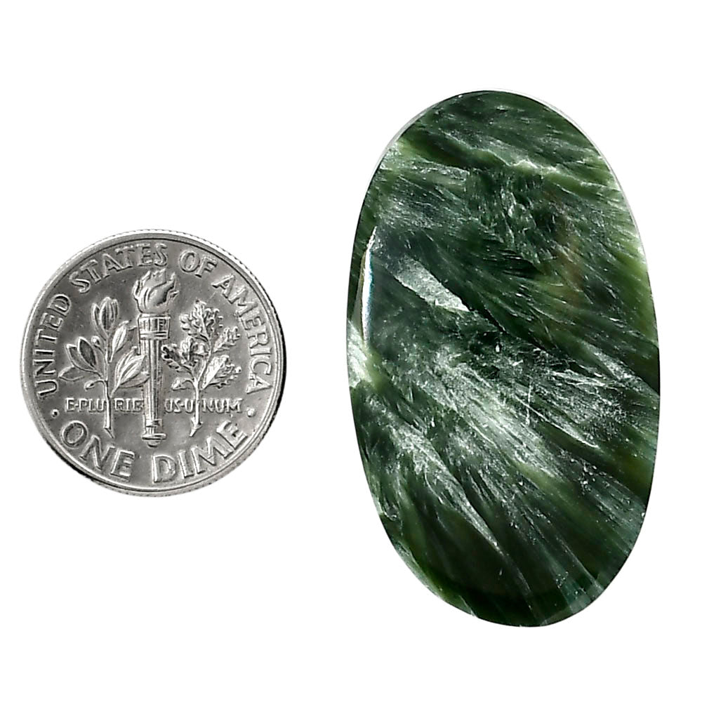 Russian Seraphinite 21x36x5.5 mm Oval Shape Polished Gemstone LS35-05182