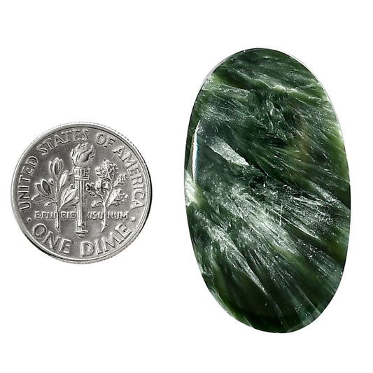 Russian Seraphinite 21x36x5.5 mm Oval Shape Polished Gemstone LS35-05182