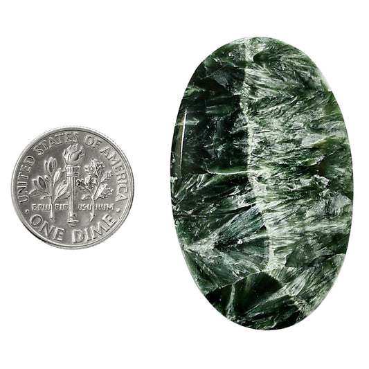 Russian Seraphinite 26.5x42.3x5.5 mm Oval Shape Polished Gemstone LS35-05183