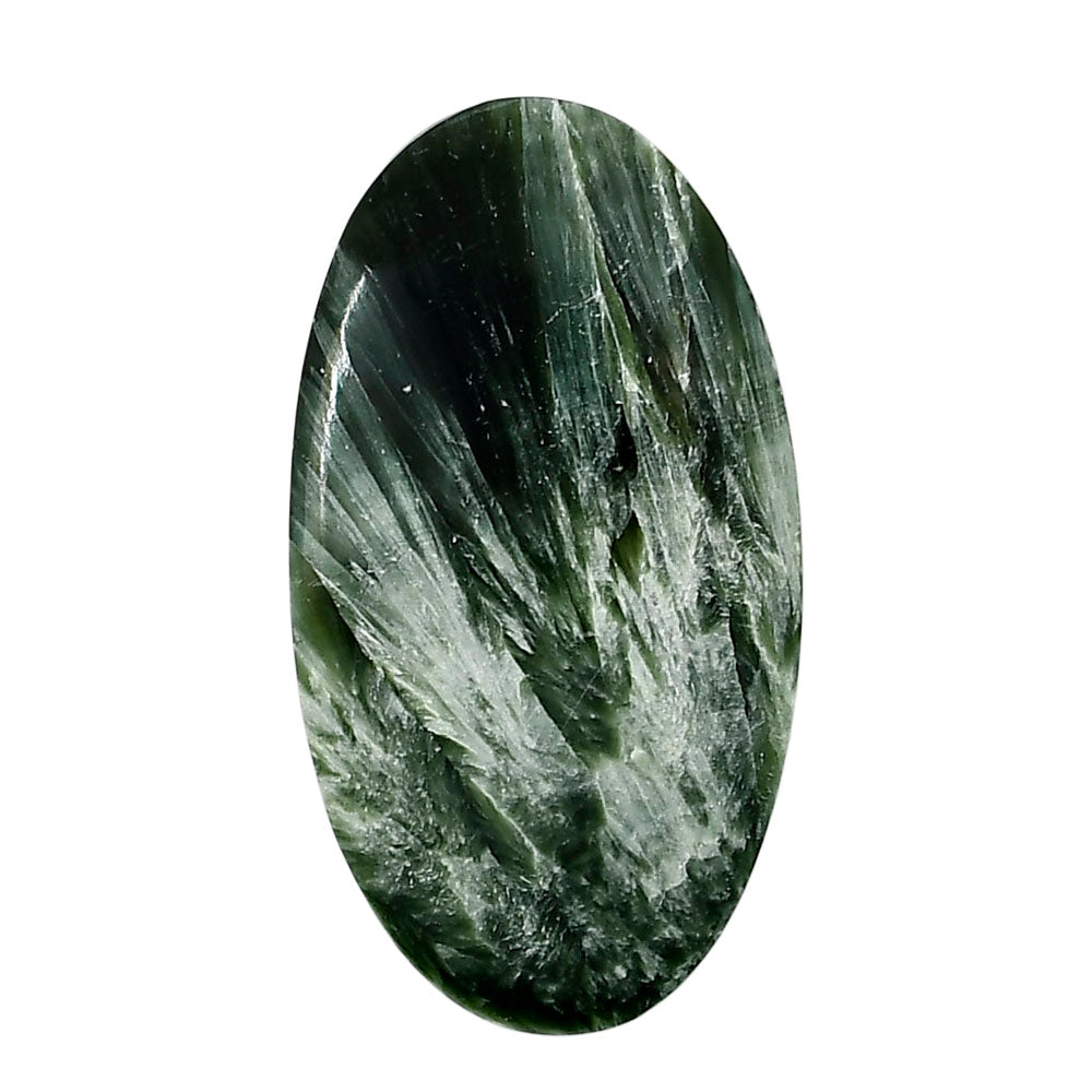 Russian Seraphinite 24.15x44x5.5 mm Oval Shape Polished Gemstone LS35-05186