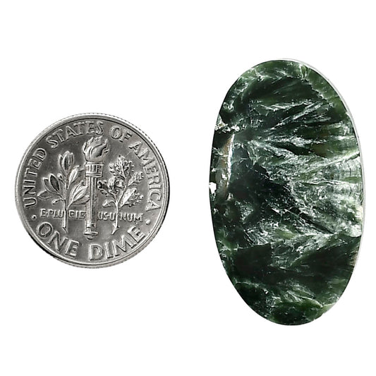 Russian Seraphinite 18x30.6x5.5 mm Oval Shape Polished Gemstone LS35-05187