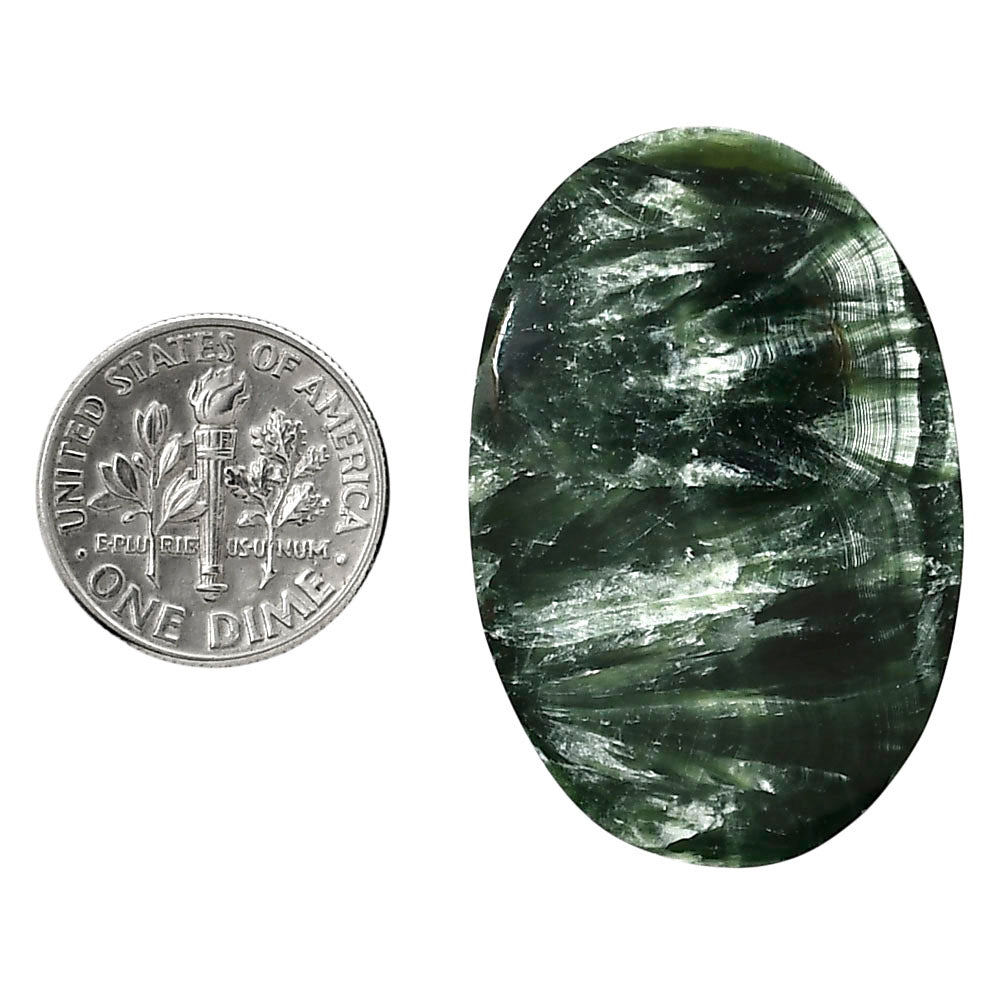 Russian Seraphinite 25x37.25x5.8 mm Oval Shape Polished Gemstone LS35-05188