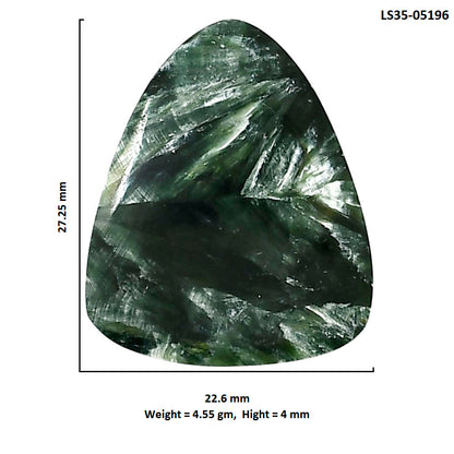 Russian Seraphinite 22.6x27.25x4 mm Fancy Shape Polished Gemstone LS35-05196