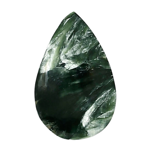 Russian Seraphinite 16.4x25.9x6 mm Pear Shape Polished Gemstone LS35-05197