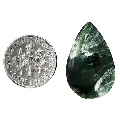 Russian Seraphinite 16.4x25.9x6 mm Pear Shape Polished Gemstone LS35-05197