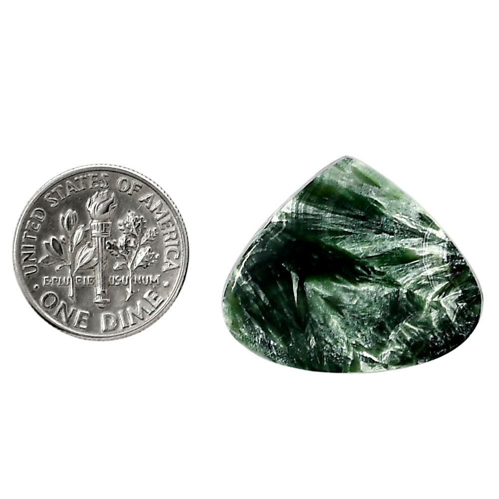 Russian Seraphinite 22x26.4x4.7 mm Heart Shape Polished Gemstone LS35-05198