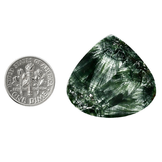 Russian Seraphinite 29.25x31.8x4.2 mm Heart Shape Polished Gemstone LS35-05199