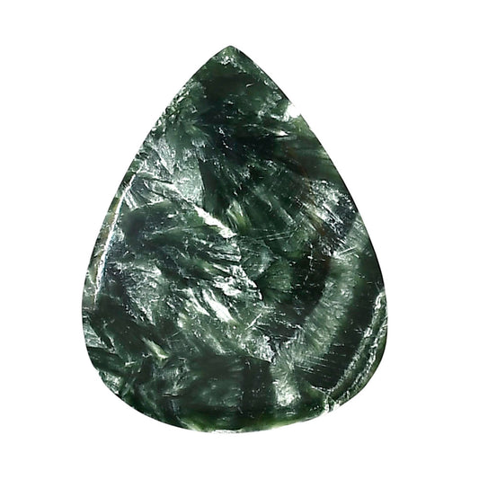 Russian Seraphinite 28x35.3x6 mm Pear Shape Polished Gemstone LS35-05203