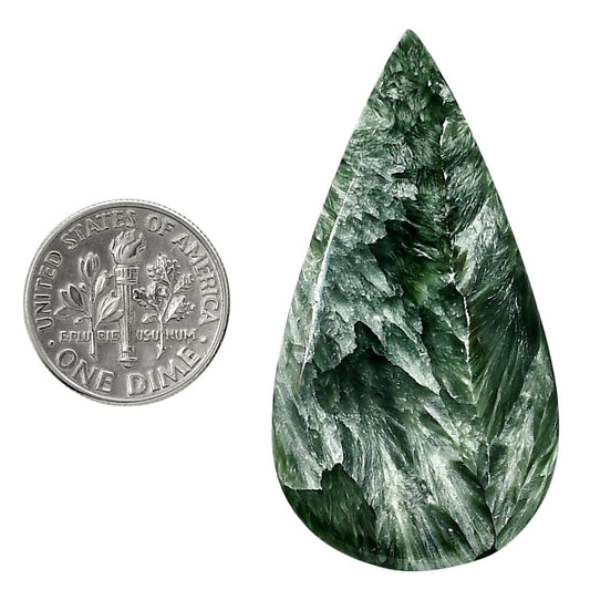 Russian Seraphinite 24.8x46.5x6 mm Pear Shape Polished Gemstone LS35-05204