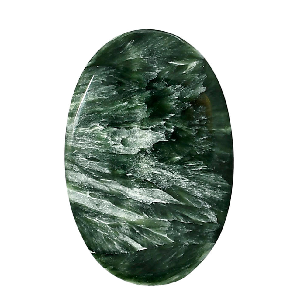 Russian Seraphinite 27.6x41.7x5.5 mm Oval Shape Polished Gemstone LS35-05206