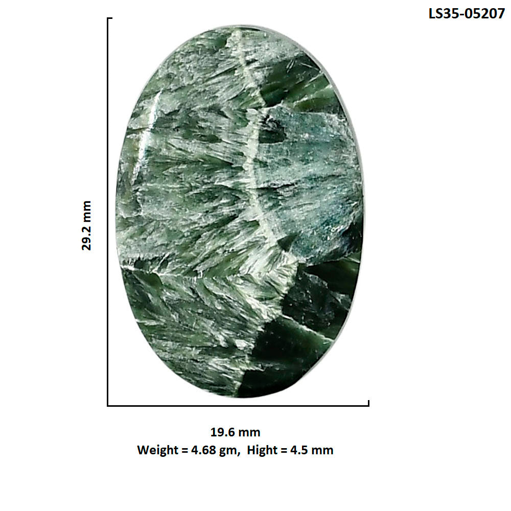 Russian Seraphinite 19.6x29.2x4.5 mm Oval Shape Polished Gemstone LS35-05207