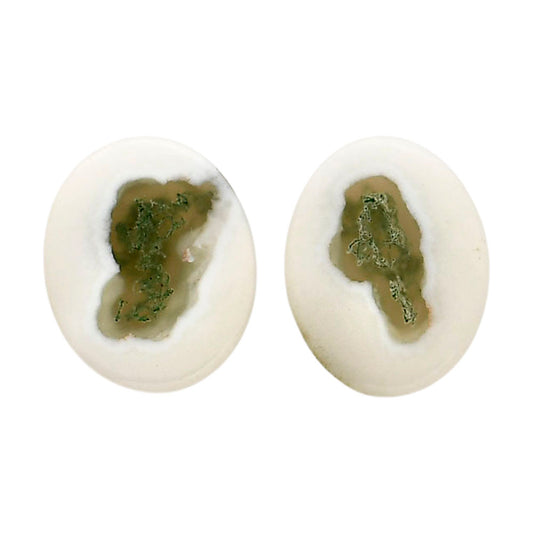 Horse Canyon Moss Agate Pair 13x16x4.5 mm Oval Shape Polished Gemstone LS36-04483
