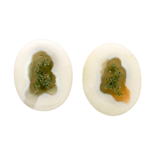 Horse Canyon Moss Agate Pair 13x16x4.3 mm Oval Shape Polished Gemstone LS36-04484