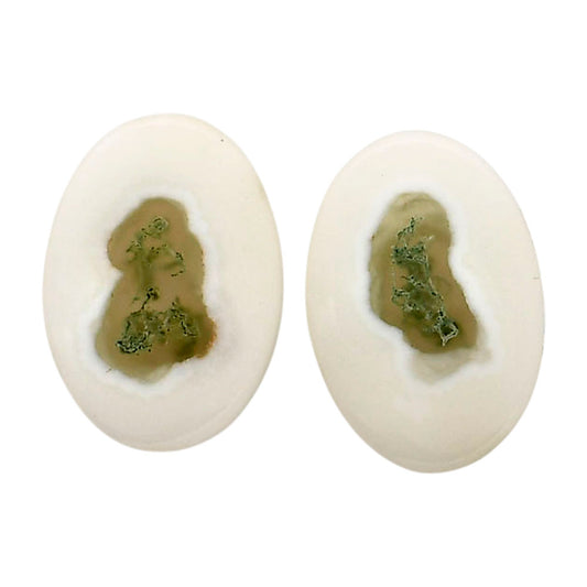 Horse Canyon Moss Agate Pair 12.5x18x4 mm Oval Shape Polished Gemstone LS36-04486