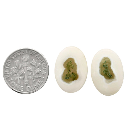 Horse Canyon Moss Agate Pair 12.5x18x4 mm Oval Shape Polished Gemstone LS36-04486