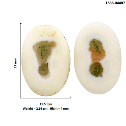 Horse Canyon Moss Agate Pair 11.5x17x4 mm Oval Shape Polished Gemstone LS36-04487