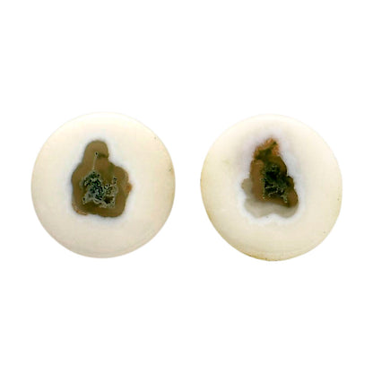 Horse Canyon Moss Agate Pair 14x14x4 mm Round Shape Polished Gemstone LS36-04489