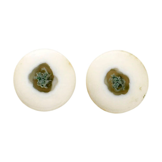 Horse Canyon Moss Agate Pair 14.4x14.4x4 mm Round Shape Polished Gemstone LS36-04490
