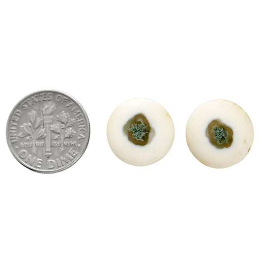 Horse Canyon Moss Agate Pair 14.4x14.4x4 mm Round Shape Polished Gemstone LS36-04490
