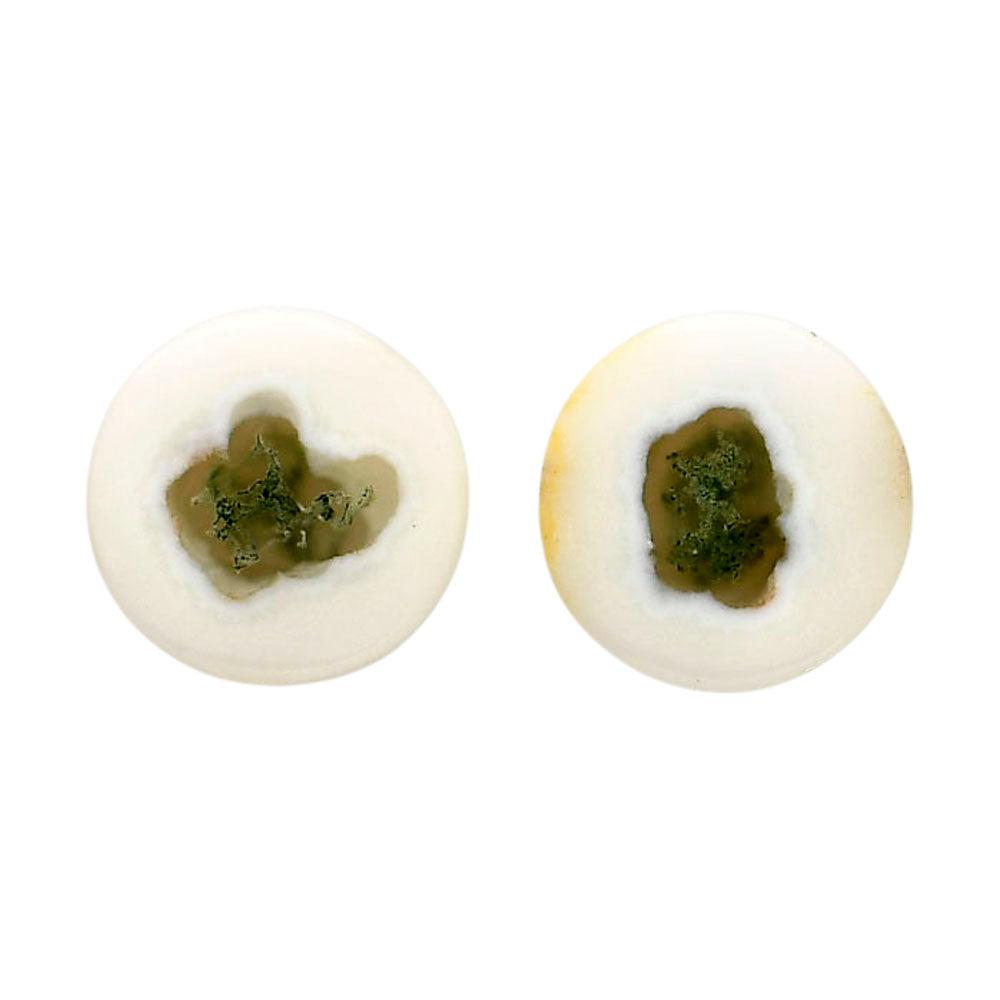 Horse Canyon Moss Agate Pair 15x15x4.5 mm Round Shape Polished Gemstone LS36-04491