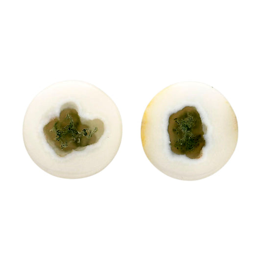 Horse Canyon Moss Agate Pair 15x15x4.5 mm Round Shape Polished Gemstone LS36-04491
