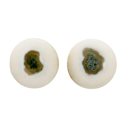 Horse Canyon Moss Agate Pair 14.7x14.7x4 mm Round Shape Polished Gemstone LS36-04493