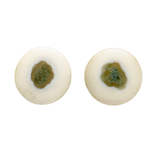 Horse Canyon Moss Agate Pair 14x14x4 mm Round Shape Polished Gemstone LS36-04494