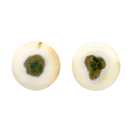 Horse Canyon Moss Agate Pair 13.6x13.6x4.3 mm Round Shape Polished Gemstone LS36-04497