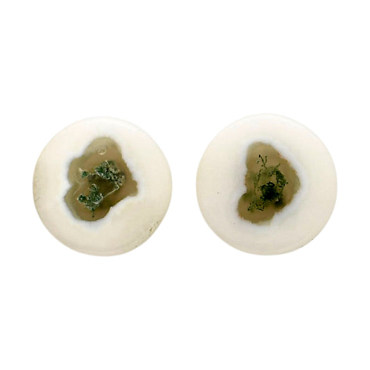 Horse Canyon Moss Agate Pair 13.2x13.2x4 mm Round Shape Polished Gemstone LS36-04498