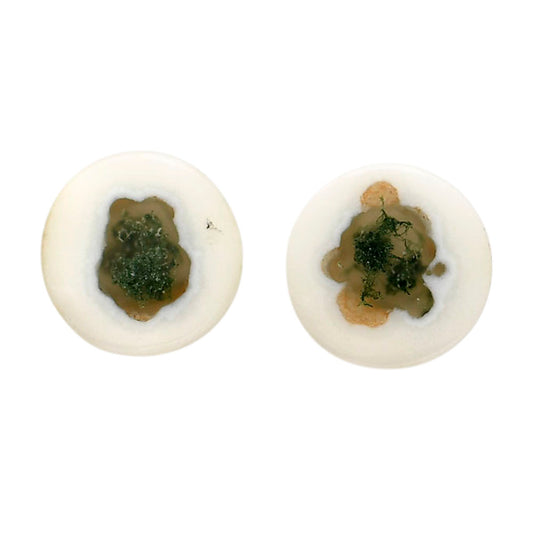 Horse Canyon Moss Agate Pair 16.2x16.2x4.5 mm Round Shape Polished Gemstone LS36-04499