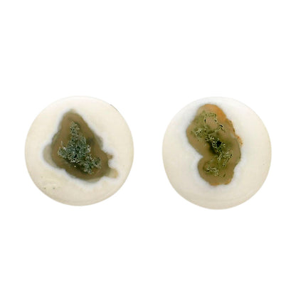 Horse Canyon Moss Agate Pair 13.7x13.7x4 mm Round Shape Polished Gemstone LS36-04500