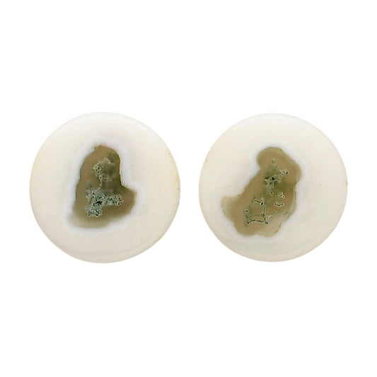 Horse Canyon Moss Agate Pair 13.5x13.5x4 mm Round Shape Polished Gemstone LS36-04501