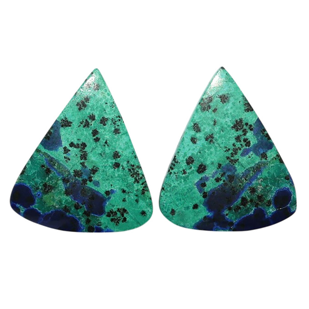 Azurite Chrysocolla Pair 19x22.5x4 mm Pear Shape Polished Gemstone LS37-07407