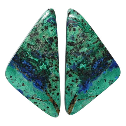 Azurite Chrysocolla Pair 13.5x26.5x3.7 mm Fancy Shape Polished Gemstone LS37-07419