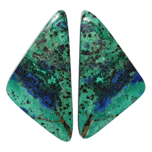 Azurite Chrysocolla Pair 13.5x26.5x3.7 mm Fancy Shape Polished Gemstone LS37-07419