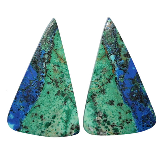 Azurite Chrysocolla Pair 15.6x25.4x3.2 mm Fancy Shape Polished Gemstone LS37-07420