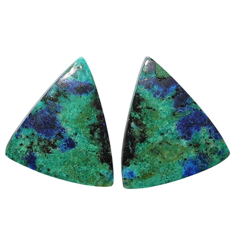 Azurite Chrysocolla Pair 16x18x3.7 mm Fancy Shape Polished Gemstone LS37-07422
