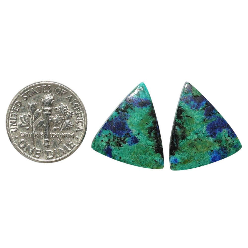 Azurite Chrysocolla Pair 16x18x3.7 mm Fancy Shape Polished Gemstone LS37-07422