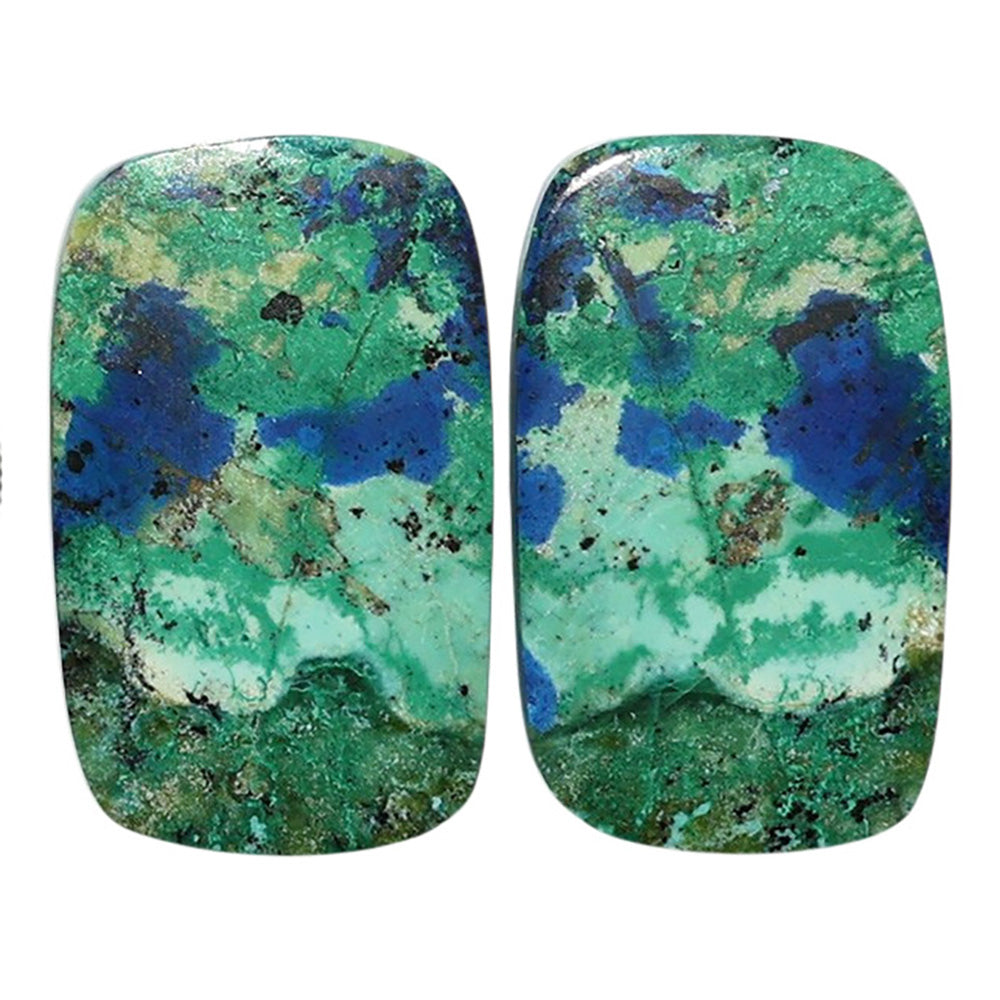 Azurite Chrysocolla Pair 14.9x24.1x3.7 mm Fancy Shape Polished Gemstone LS37-07423