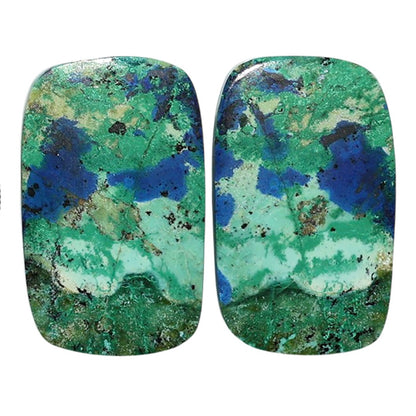 Azurite Chrysocolla Pair 14.9x24.1x3.7 mm Fancy Shape Polished Gemstone LS37-07423