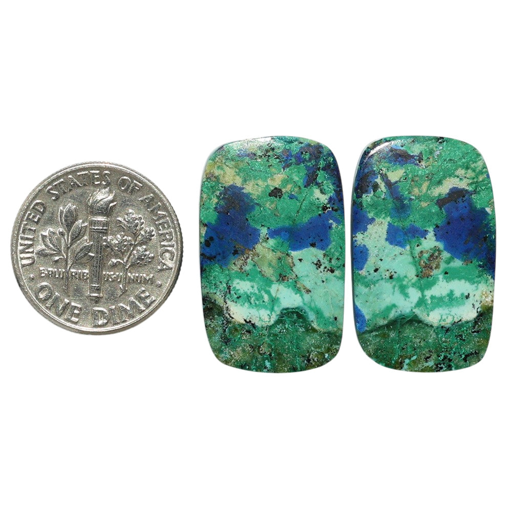 Azurite Chrysocolla Pair 14.9x24.1x3.7 mm Fancy Shape Polished Gemstone LS37-07423