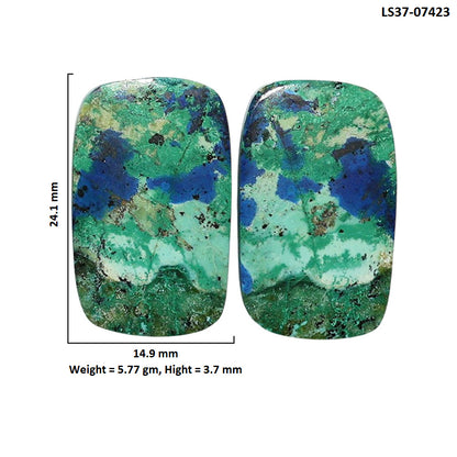 Azurite Chrysocolla Pair 14.9x24.1x3.7 mm Fancy Shape Polished Gemstone LS37-07423